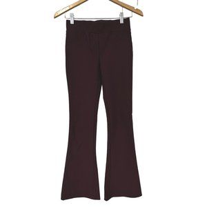 Betelgeuse Flare Leg Pull-On Pants Womens Maroon Polyester Blend Stretch